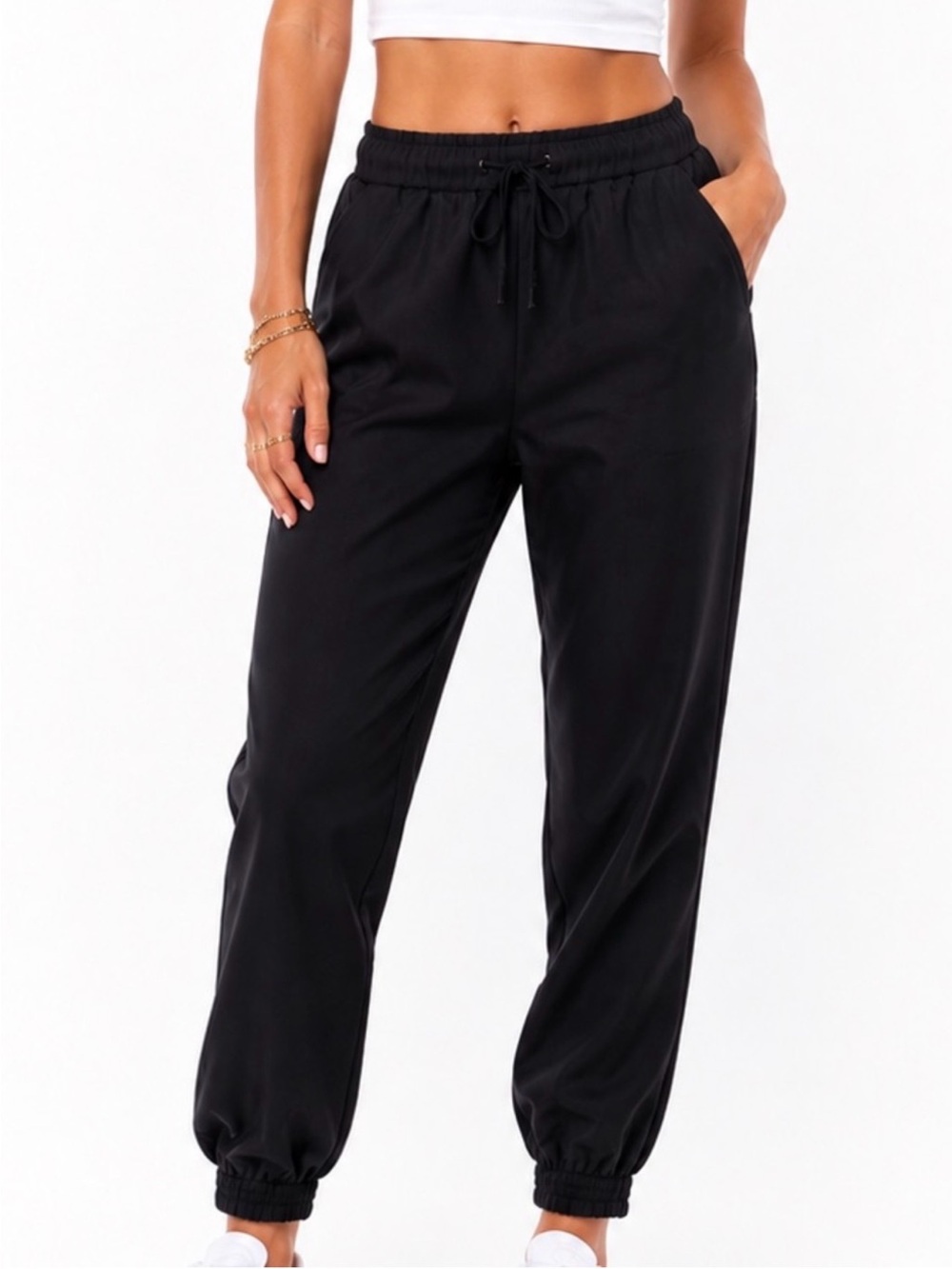 NWT Black Wildfang Empower Drawstring Pant Jogger Style Sz S
